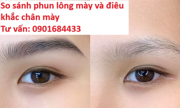 So sánh phun lông mày và điêu khắc chân mày - Tư vấn: 0901684433