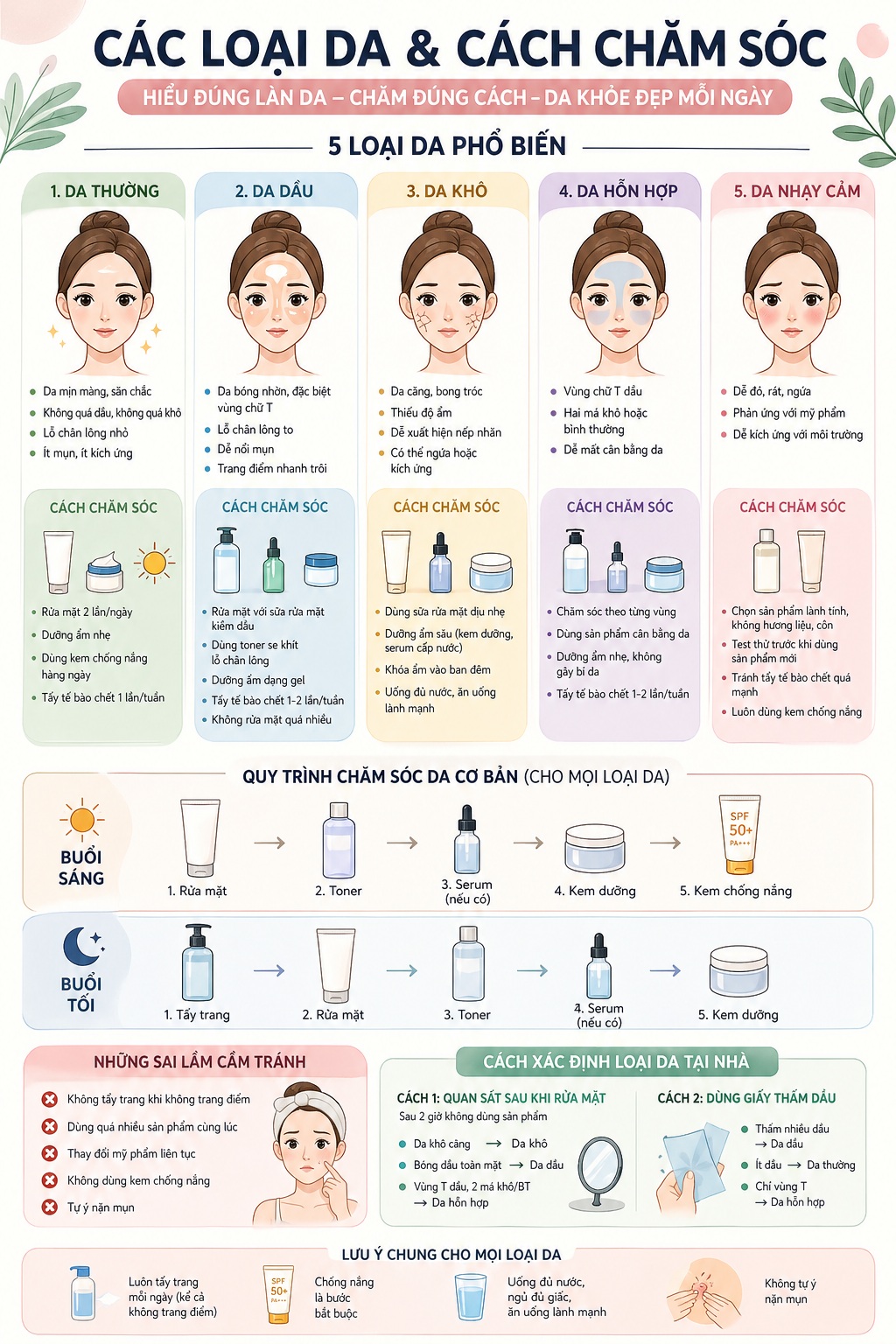 Các loại da mặt và cách chăm sóc - Tư vấn chi tiết: 0901684433