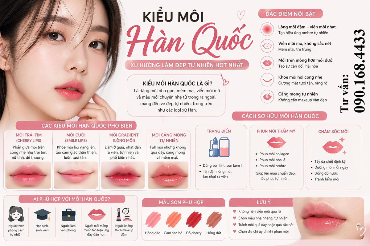 Kiểu môi Hàn Quốc là gì? Tư vấn: 0901684433