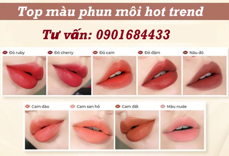 Top màu phun môi Hot Trend 2026 - Tư vấn: 0901684433