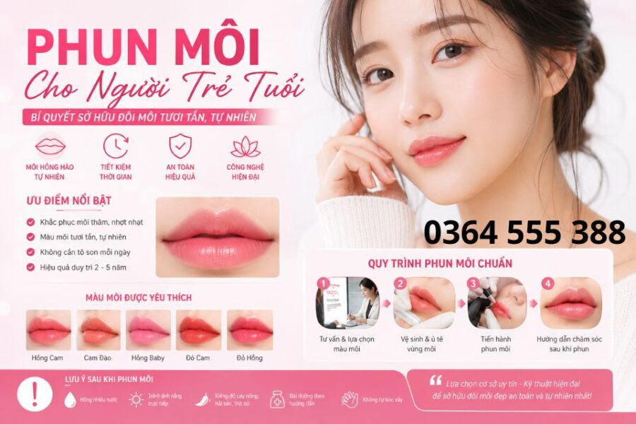 Phun môi cho người trẻ tuổi - Tư vấn: 0364 555 388