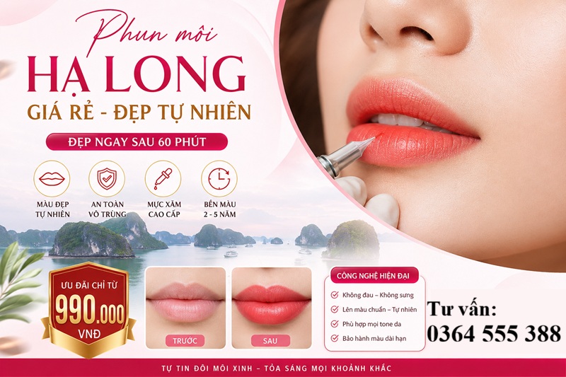 Phun môi Hạ Long giá rẻ - Tư vấn: 0364 555 388